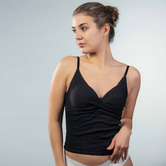 100% Cotton Cami Black