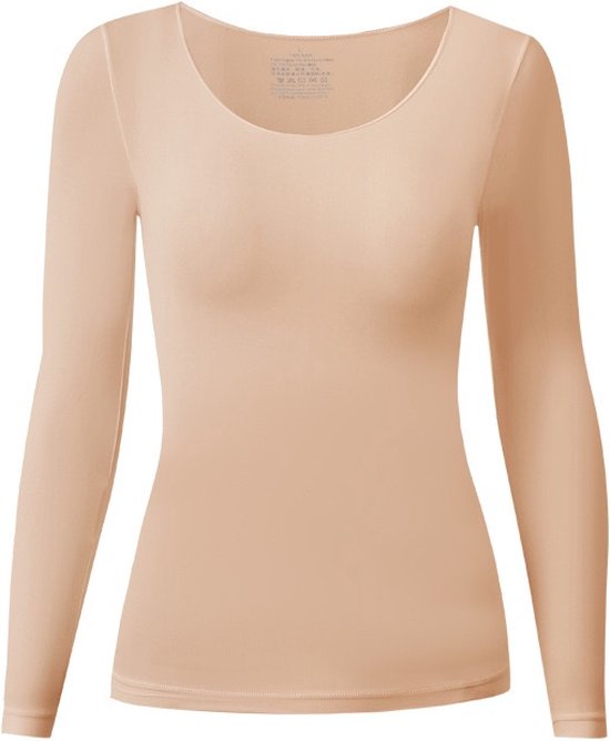 product picture of gudia thermal shirt, it is skin color, the fabric is very soft and stretchable.